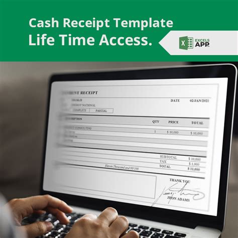 Cash Receipt Template - Excels App