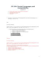 A Answer Docx Cs Formal Languages And Computability Assignment