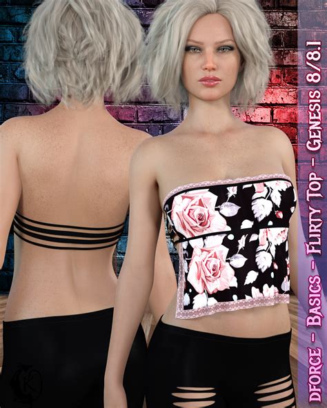 Dforce Basics Flirty Top Genesis 8 3d Figure Assets Kaleya