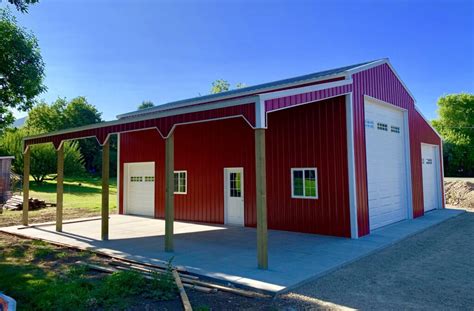 Bright White Dark Red Garage Roper Buildings