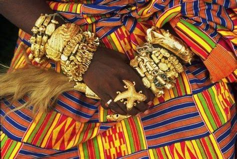 Close Ups Of The Gold Jewellery Worn By The Ashanti Chiefs During The