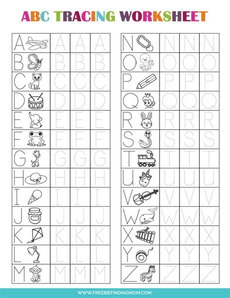 Printable Preschool Tracing Worksheets: Alphabet