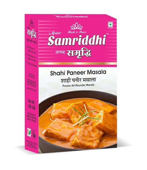 Apaar Samriddhi Shahi Paneer Masala Packaging Size 100 G Packaging