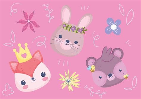 Premium Vector | Icons set of cute animals