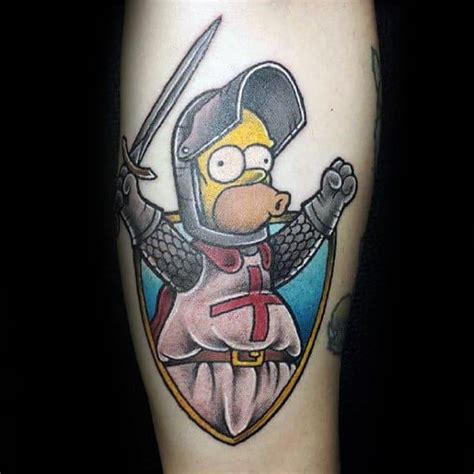 50 Homer Simpson Tattoo Designs For Men - The Simpsons Ink Ideas