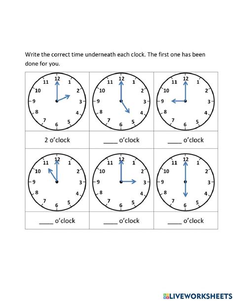 Read the Time O CLOCK worksheet | Live Worksheets - Worksheets Library