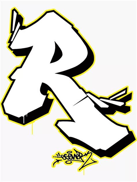 R Letter R By Esone Urban Graffiti Street Style Sticker By