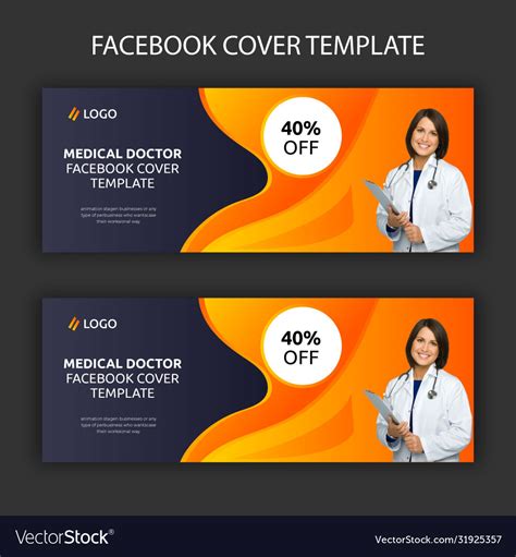 Facebook cover template design Royalty Free Vector Image