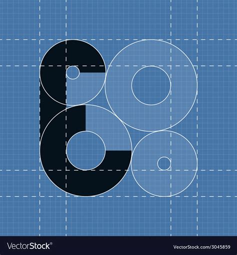 Round engineering font symbol e Royalty Free Vector Image