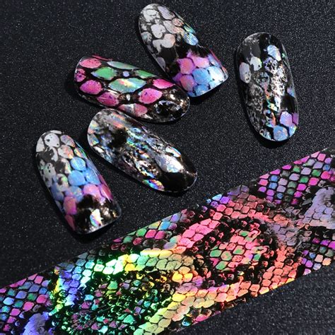 16pc Snake Skin Design Nail Foil Set 204cm Holographic Transfer