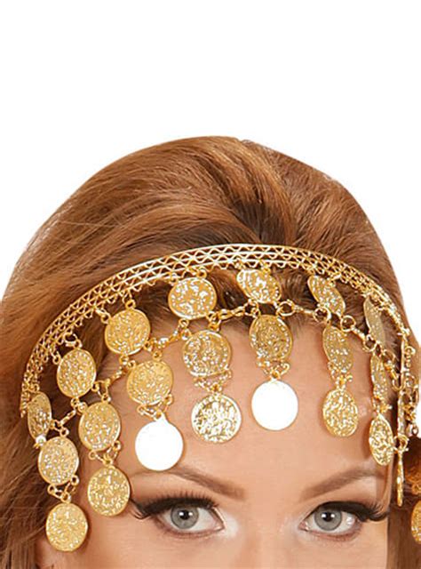 Womans Gold Coins Headdress Funidelia