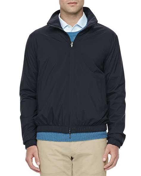 Lyst Loro Piana Windmate Reversible Bomber Jacket In Blue For Men