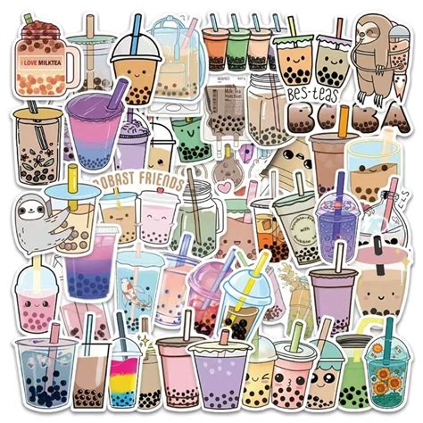 Sticker Mystery Pack Boba Drinks Kawaii Sticker Packs Etsy