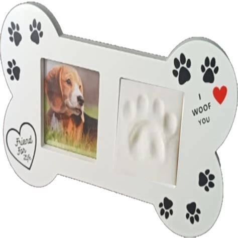 Buy Dog Paw Print Kit-Dog -shaped Memorial Keepsake Photo Frame- Clay Inkless Dog Paw Print ...