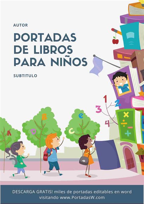 ᐅ Portada Divertida para Libros Infantiles | Portadas Word