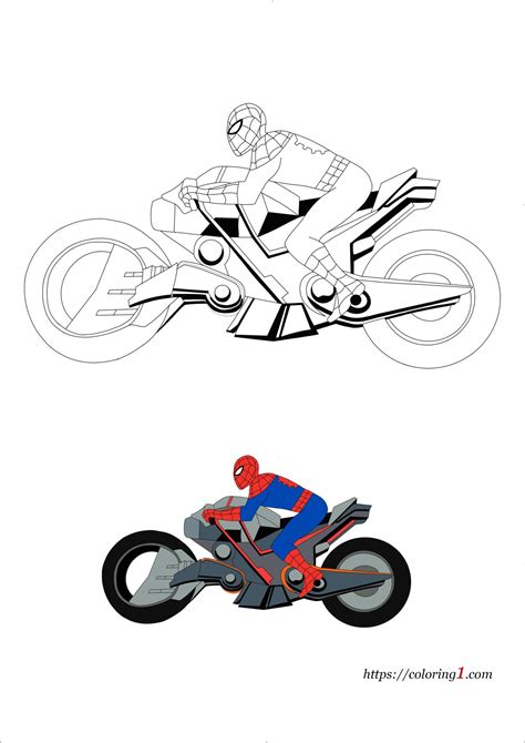 Spiderman Motorcycle Coloring Pages 2 Free Coloring Sheets 2021