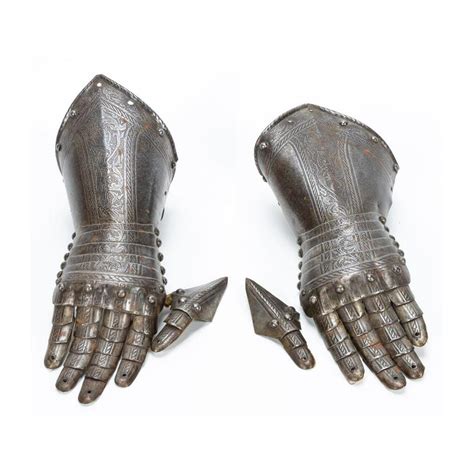 Pair Of Gauntlets From An Italian Suit Of Armor Ancient Resource