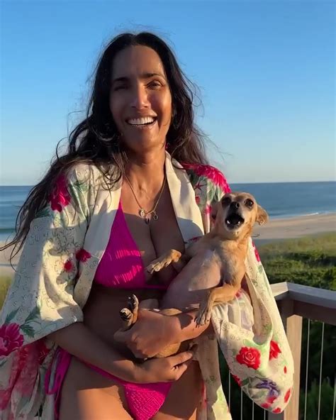 Padma Lakshmi Wears Hot Pink String Bikini In The Hamptons