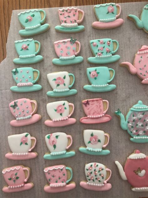 Teacup Royal Icing Cookies In 2023 Teapot Cookies Sugar Cookies