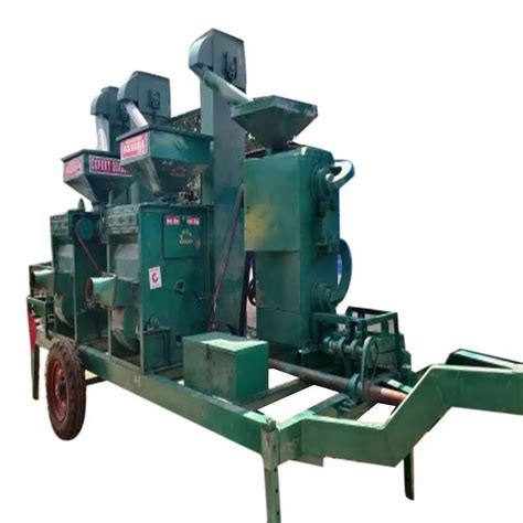 Semi Automatic Tractor Operated Mobile Rice Mill Iron Three Phase At