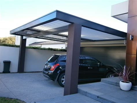 Check Out This Stylish Car Port Enforced With Louvre Roofs Thatll