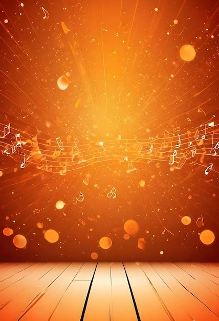 Orange Party Background With Music Elements Premium Ai Generated Image