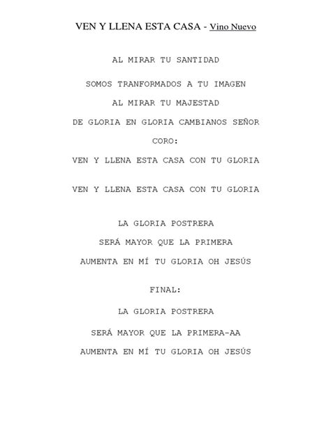 Pdf Ven Y Llena Esta Casa Notas Guitarra Dokumen Tips