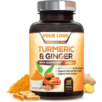 Turmeric Curcumin Bioperine Ginger Vegetarian Capsule Oem Nutritech