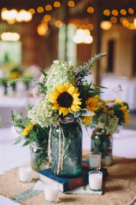 Sunflower Centerpieces 16 Wedding Centerpieces Mason Jars Summer