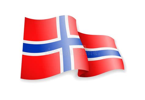 Bandera De Noruega Que Agita En El Fondo Blanco Stock De Ilustraci N