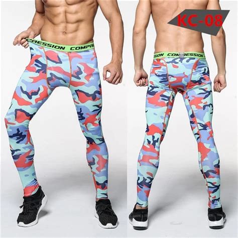 Mens Joggers Camouflage Compression Pants Men Camo Tights Legging