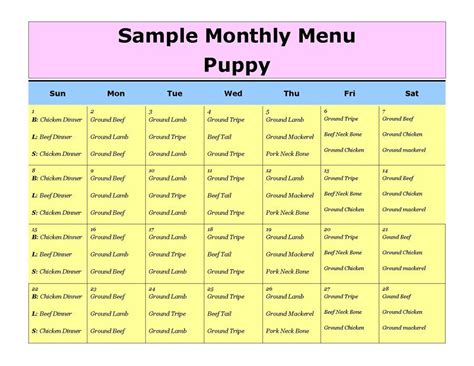 Sample Menu - Totally Raw Natural Dog Food | Raw pet food, Raw dog food ...