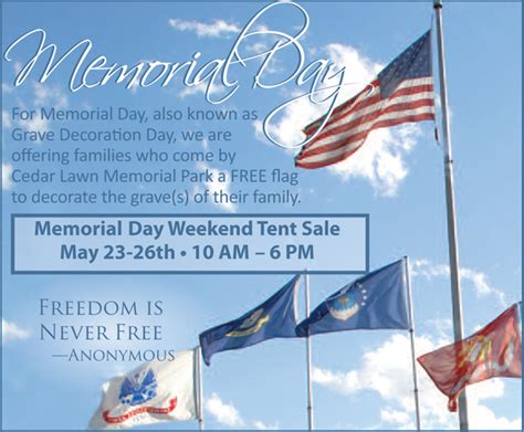 Gift of Flag for Memorial Day Grave Decoration | Cedar Lawn Memorial ...