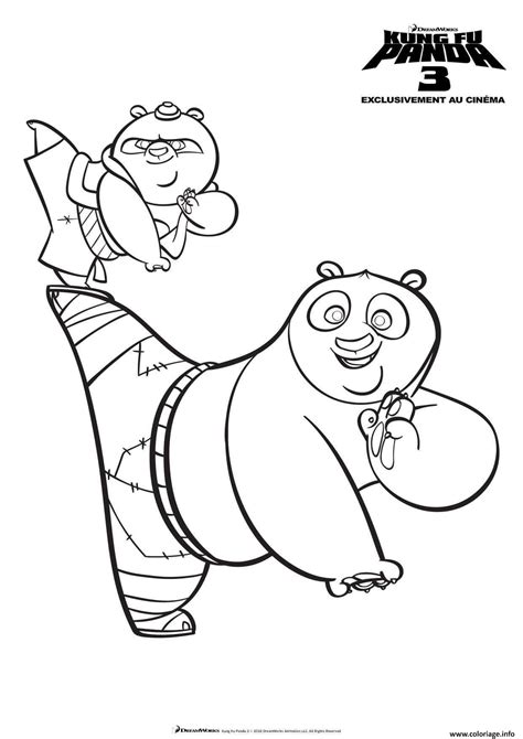 Coloriage Gulli Po Le Professeur Kung Fu Panda JeColorie