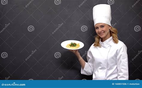 Chef Holding Plate With Pasta Delicious Italian Food Recipes Culinary