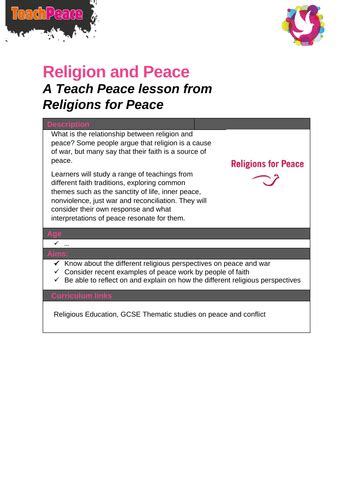 Religion and Peace | Teaching Resources