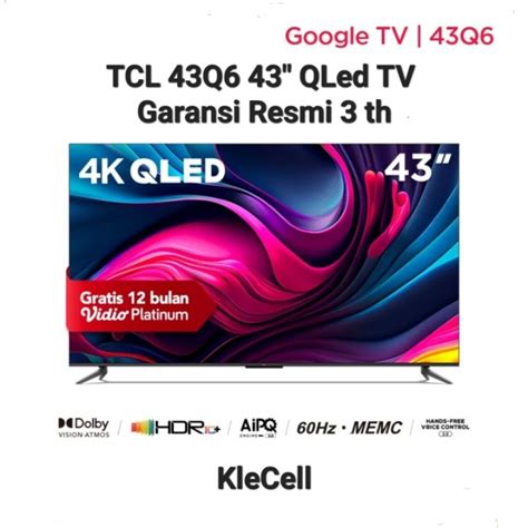 Jual Tcl Q Qled Tv Google Tv K Uhd Dolby Atmos Memc Garansi