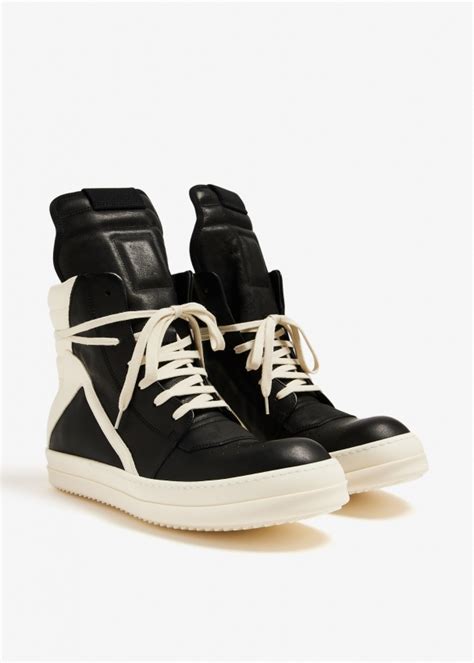 Rick Owens Geobasket High Top Sneakers For Men Black In Uae Level Shoes