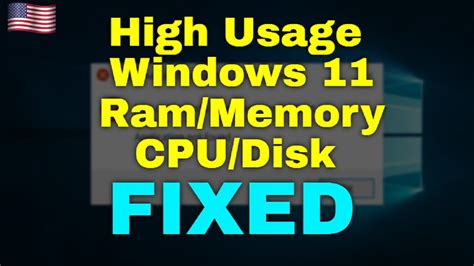 How To Fix High Ram Memory CPU Disk Usage On Windows 11 YouTube