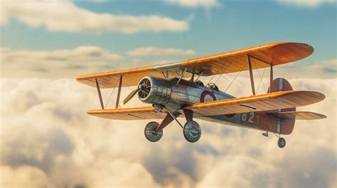 Premium Ai Image A Photo Of A Vintage Biplane Flying In The Sky