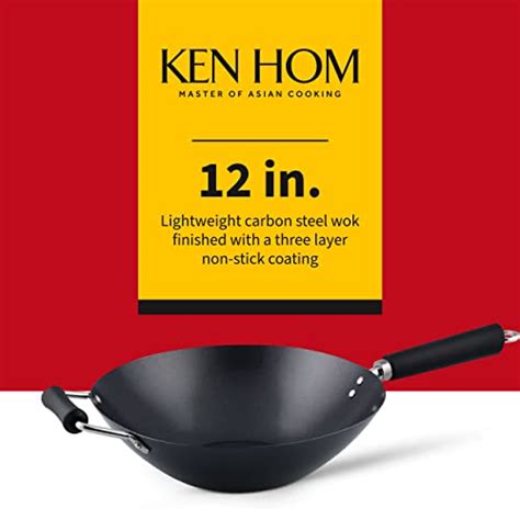 Ken Hom Excellence Non Stick Carbon Steel Wok Non Stick Stir Fry Wok