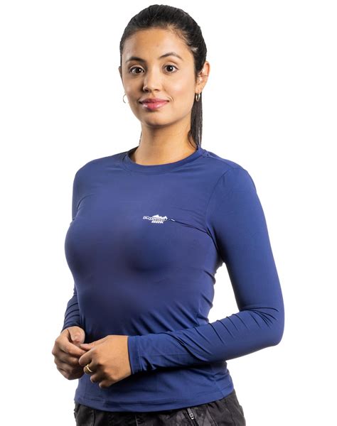 Camisa Térmica Feminina BRK Azul Marinho UV50