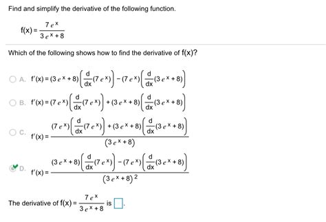 Solved Find And Simplify The Derivative Of The Following Chegg