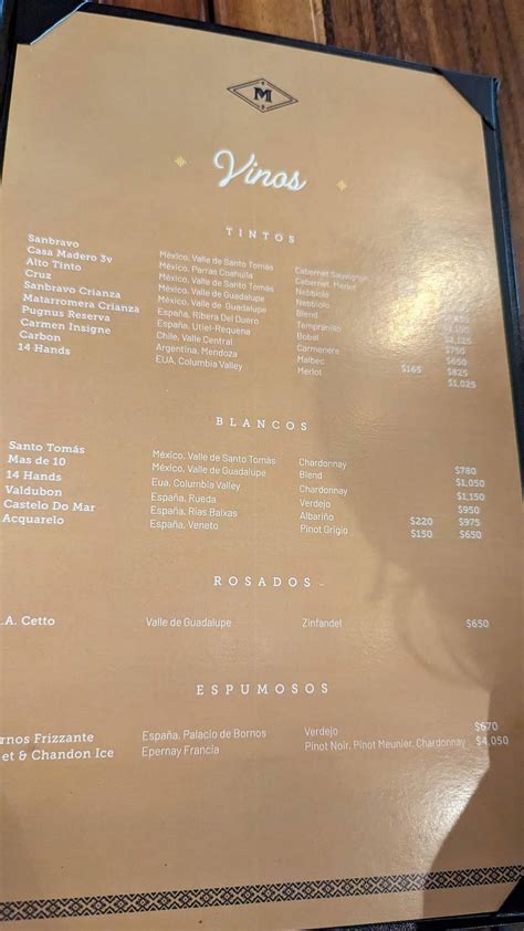 Carta Del Restaurante Matilda Salon Mexicano Merida