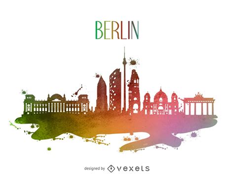 Berlin Watercolor Skyline Silhouette Vector Download