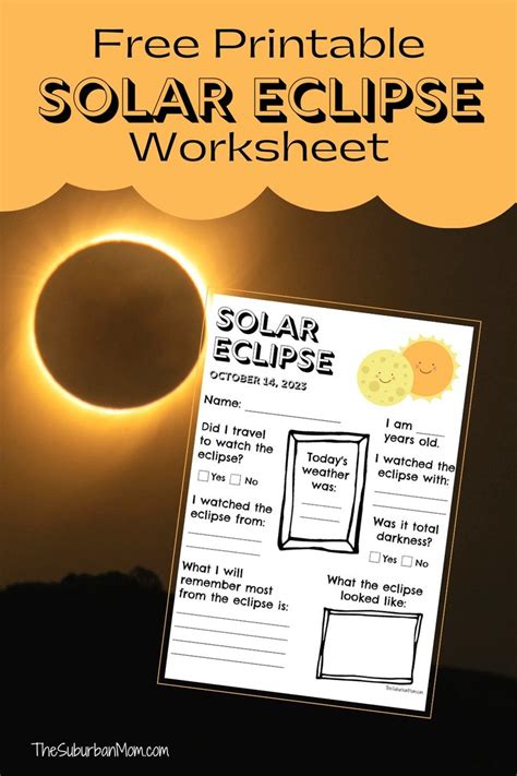 2023 Solar Eclipse Worksheet Free Printable Solar Eclipse Activity