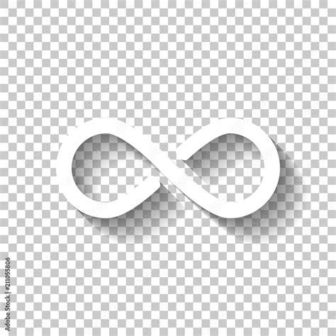 Infinity Symbol Simple Icon White Icon With Shadow On Transpar Stock Vector Adobe Stock