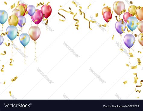 Happy birthday horizontal celebrate with balloons Vector Image