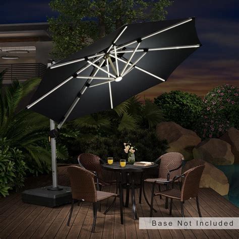 Purple Leaf Ft Octagon Solar Powered Led Patio Umbrella Outdoor