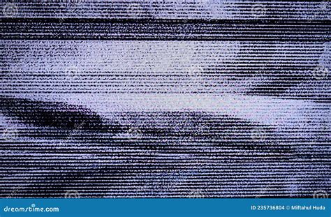 Glitch Art Scan Line As Old Tv Monitor Effect Stock Illustration